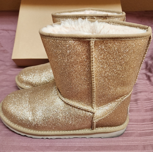 UGG Gold Glitter Classic Boots Big Kids Size Women's Size